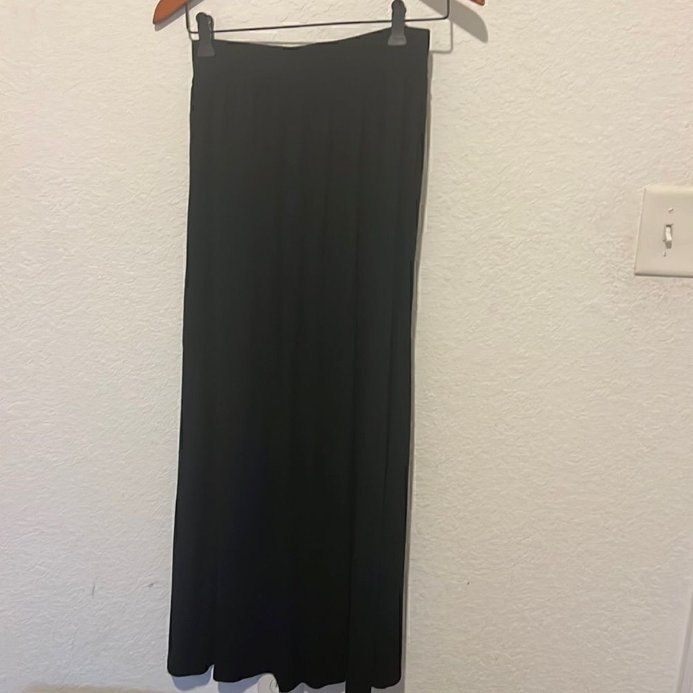 Long Black Cotton Skirt - Thick Waistband - Like New - Size Small - Lewis Cho